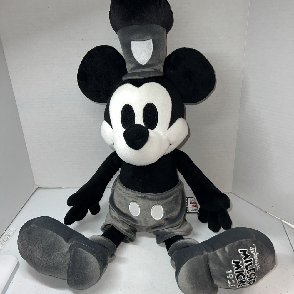Disney Milestone Mickey Mouse 1928 Steamboat Willie May Stuffed‎ Plush 24" Large